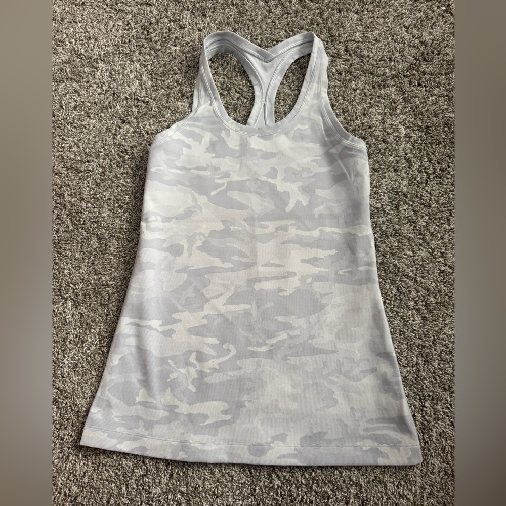 Lululemon Athletica White Camo Tank Top